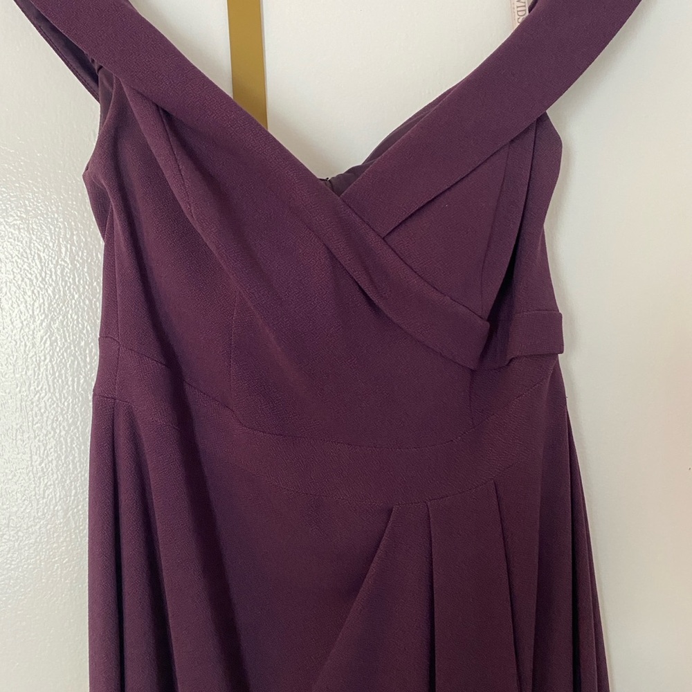David's Bridal Off The Shoulder Purple Gown - Picture 2 of 8